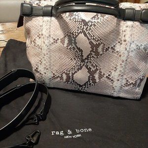 Rag and Bone Aston Fawn Python Leather Satchel
